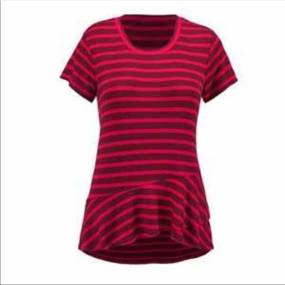 Cabi Sweet Talk Red Striped Peplum Top in Women's Size Small Style# 3631 - Picture 2 of 9
